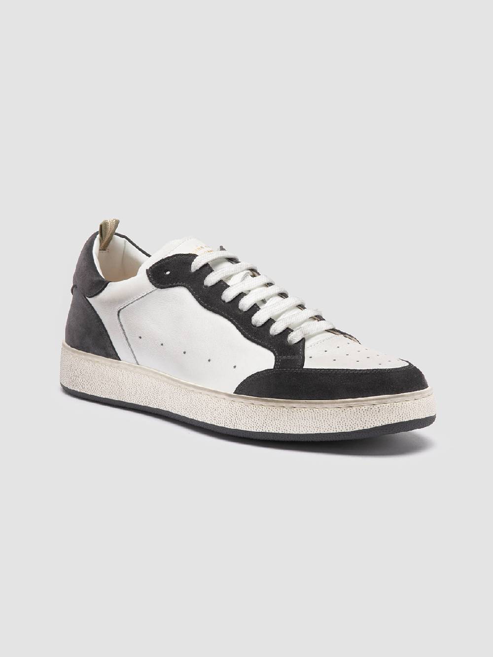 Officine Creative THE ANSWER 001 Sneaker Basse in Camoscio e Pelle Bianca Limitato a 3 giorni