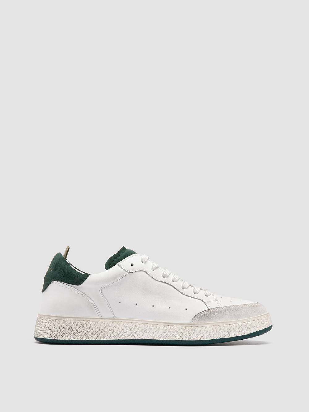 Officine Creative THE ANSWER 001 Sneaker Basse in Camoscio e Pelle Bianca