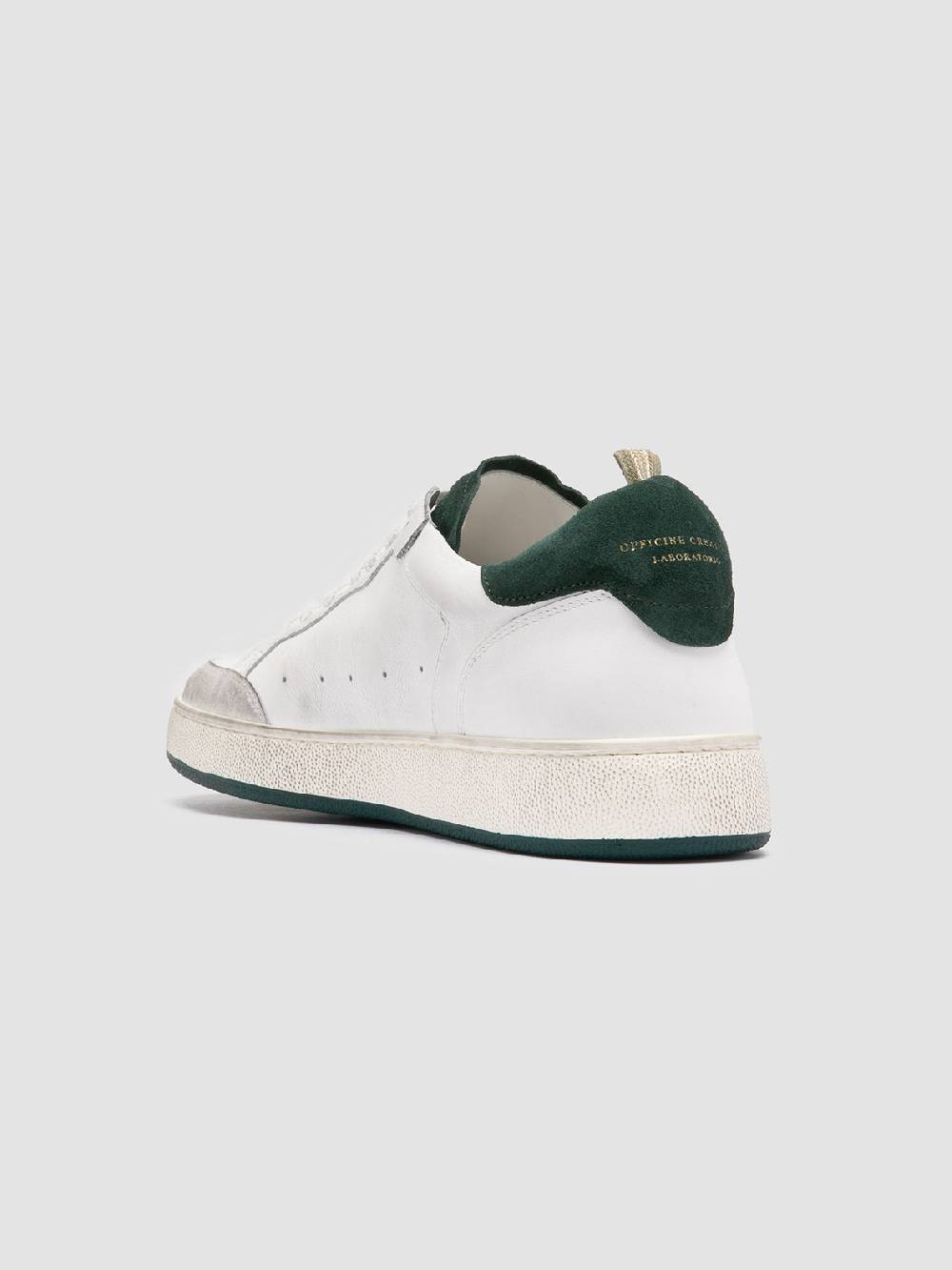 Officine Creative THE ANSWER 001 Sneaker Basse in Camoscio e Pelle Bianca Esporta salva