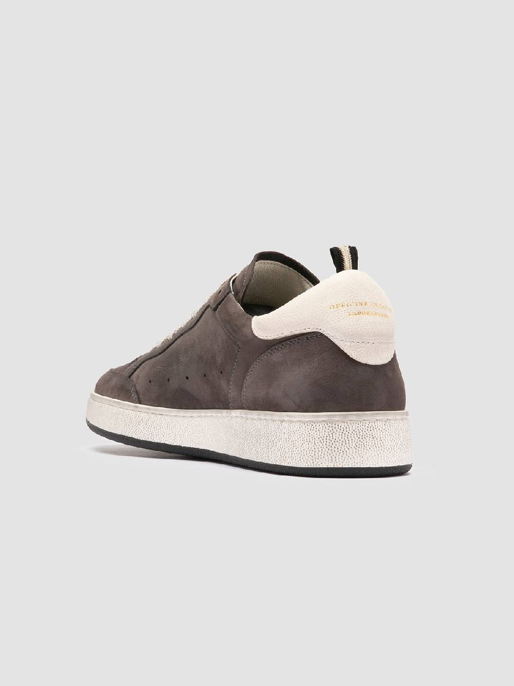 Officine Creative THE ANSWER 002 Sneaker Basse in Camoscio e Pelle Nera Black Friday Prezzi
