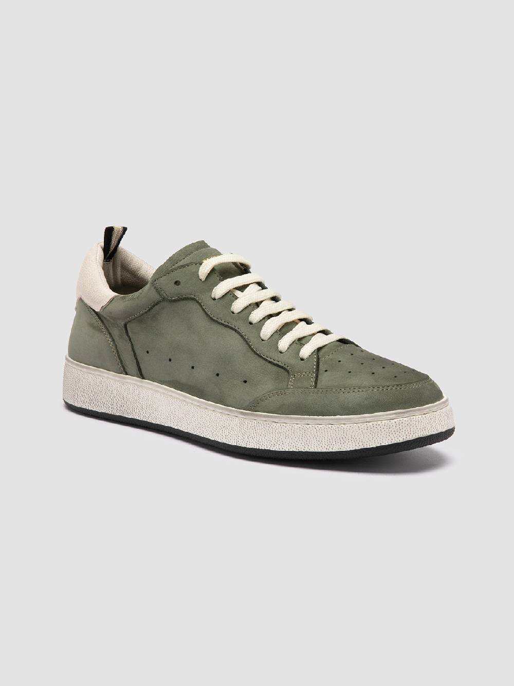 Officine Creative THE ANSWER 002 Sneaker Basse in Camoscio e Pelle Verde In vendita