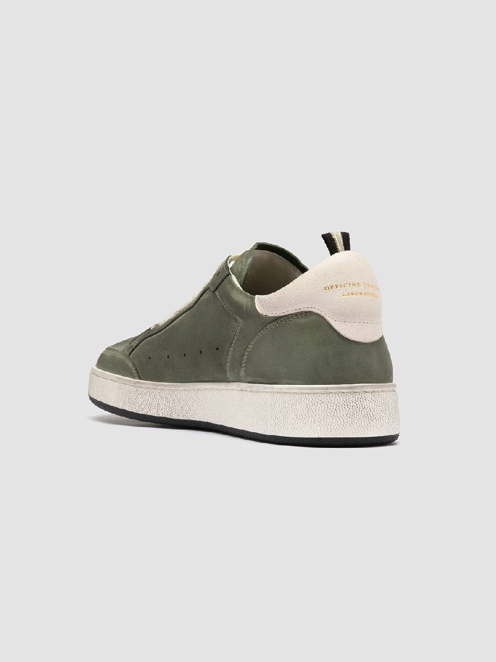 Officine Creative THE ANSWER 002 Sneaker Basse in Camoscio e Pelle Verde In vendita