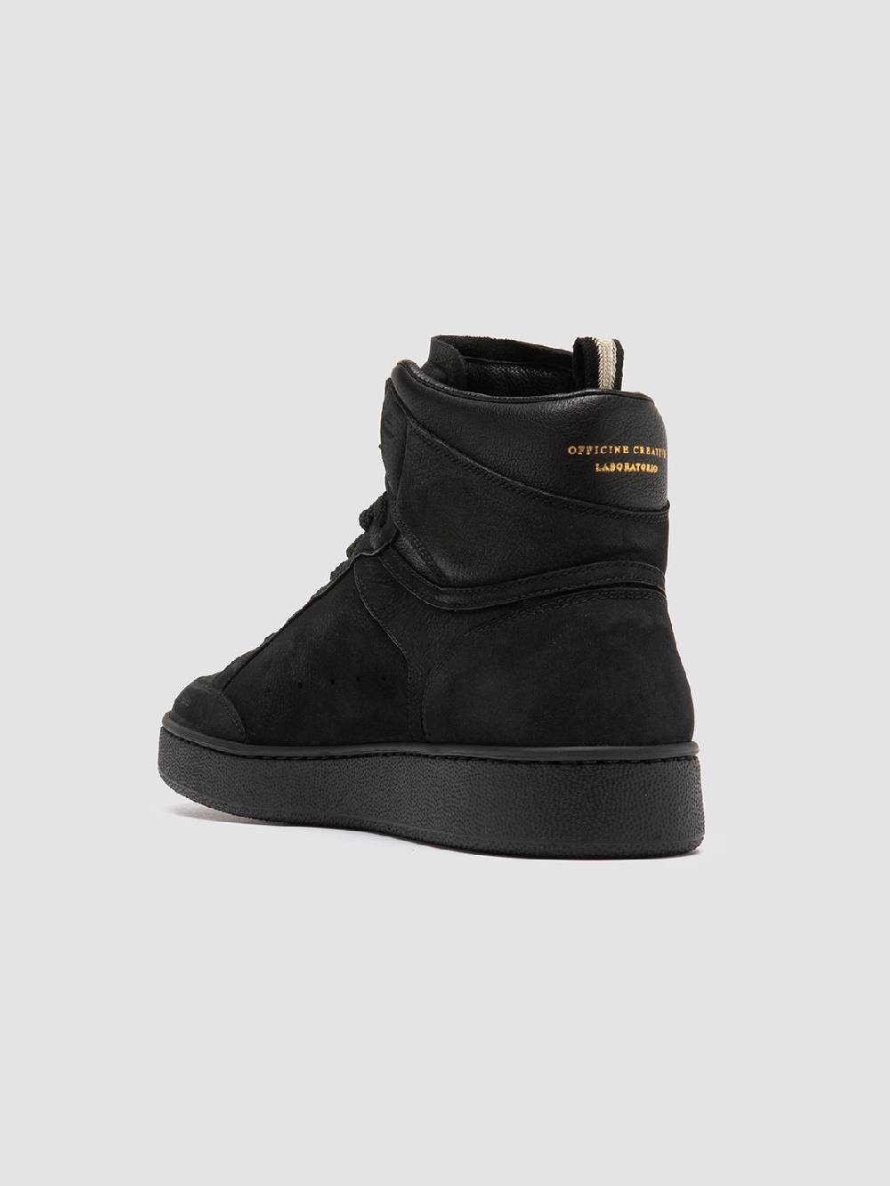 Officine Creative THE ANSWER 004 Sneaker Alte in Camoscio e Pelle Nera Duty-free
