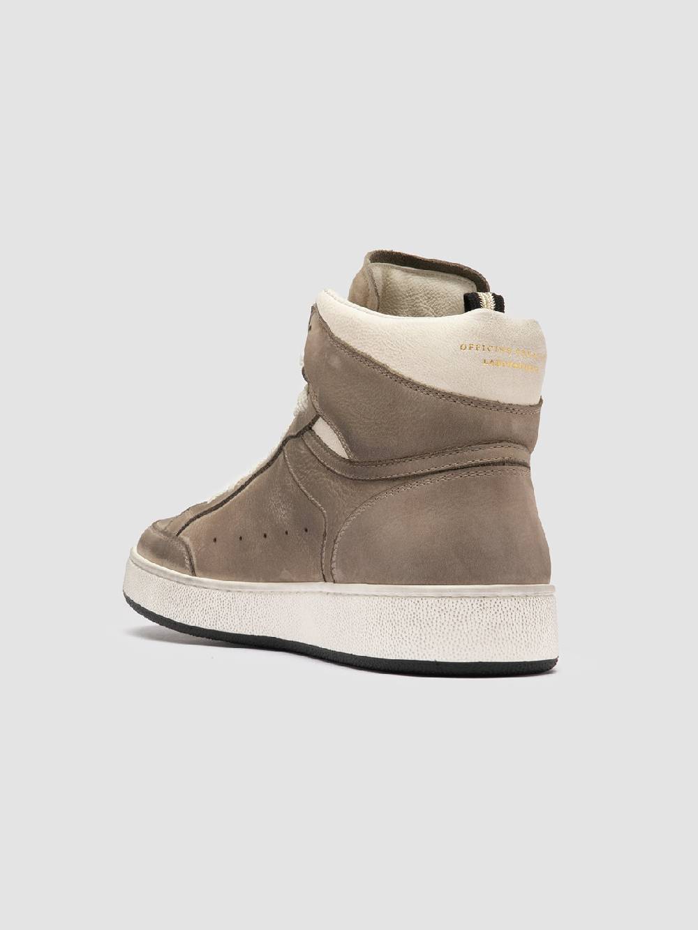 Officine Creative THE ANSWER 004 Sneaker Alte in Camoscio e Pelle Tortora 50% di sconto per tempo limitato