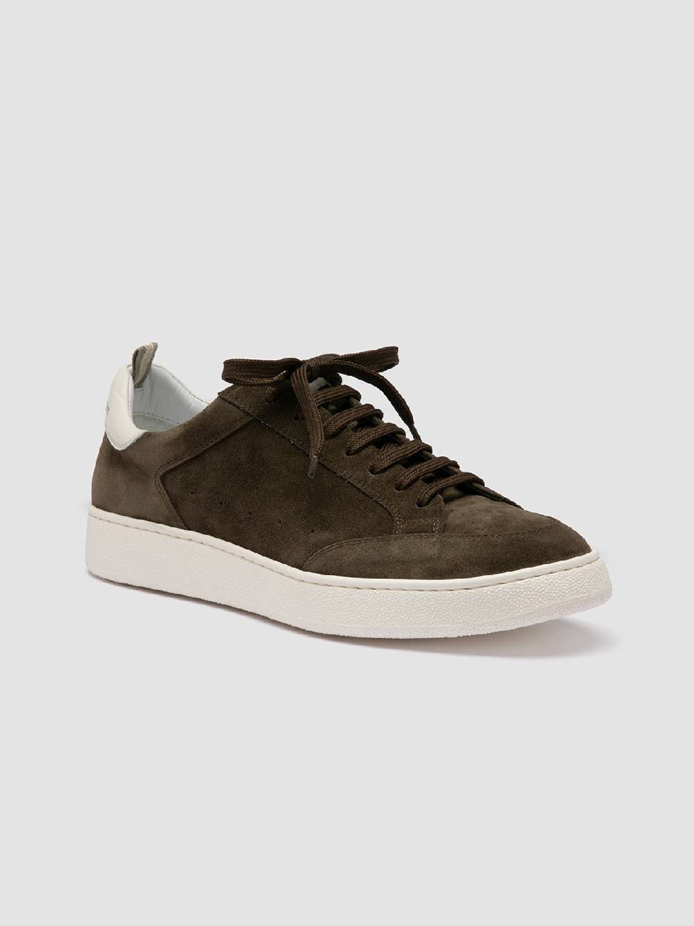 Officine Creative THE DIME 001 Sneaker Basse in Pelle Scamosciata Verde Italy