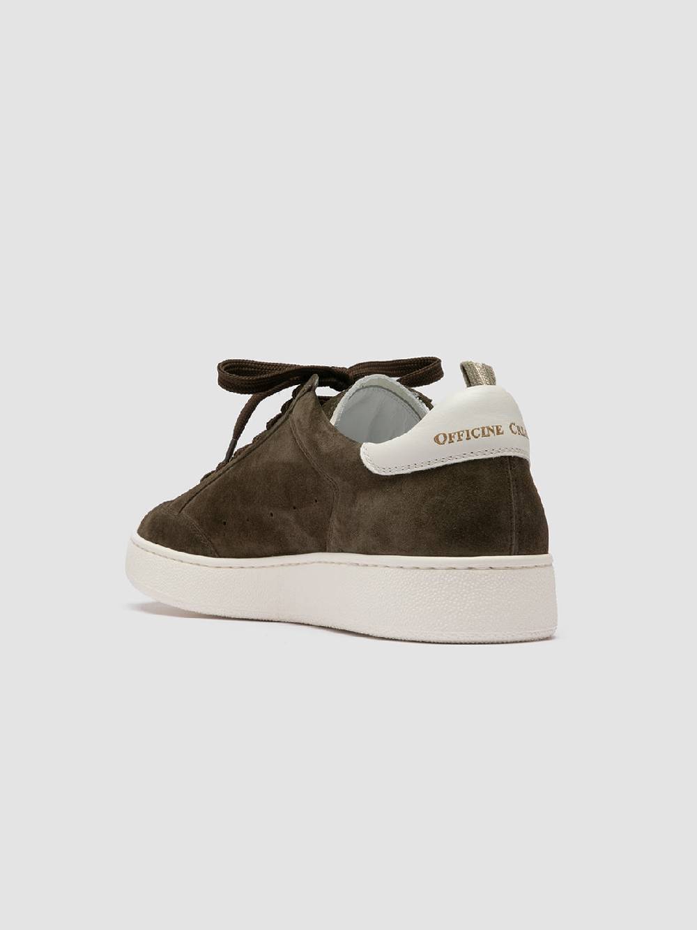 Officine Creative THE DIME 001 Sneaker Basse in Pelle Scamosciata Verde Italy