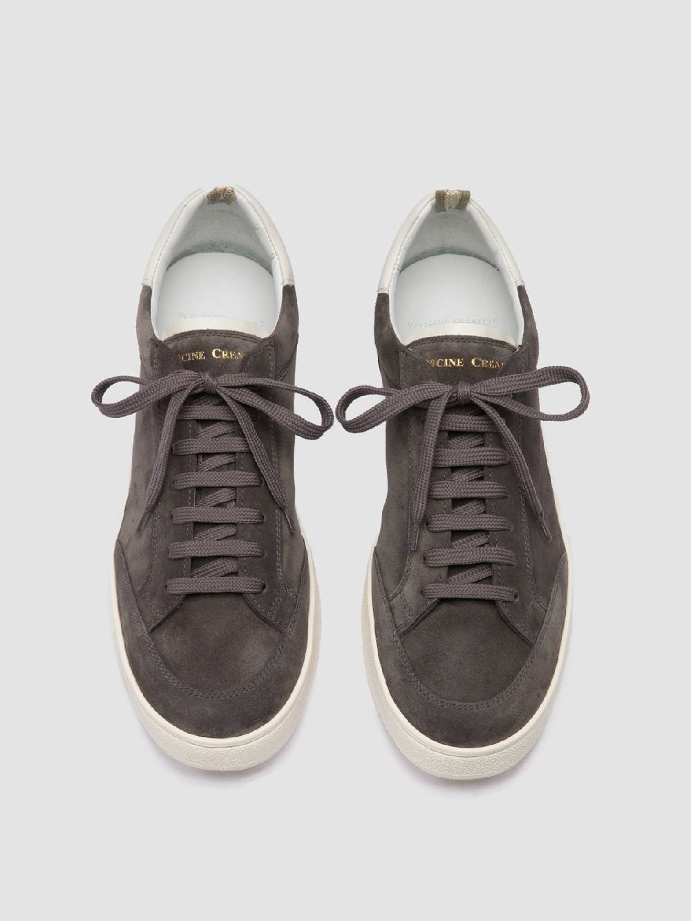 Officine Creative THE DIME 001 Sneaker Basse in Pelle Scamosciata Grigia Italia