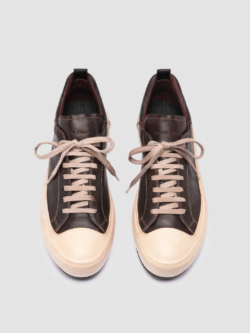 Officine Creative MES DD 001 Sneaker Basse in Pelle Marrone In Linea