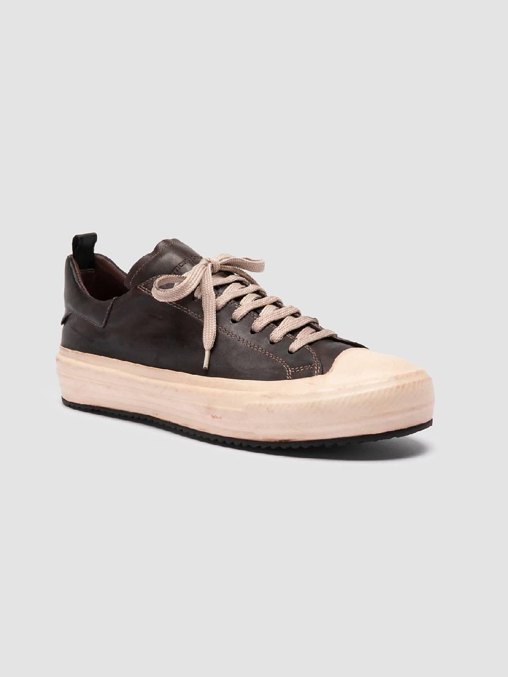 Officine Creative MES DD 001 Sneaker Basse in Pelle Marrone In Linea