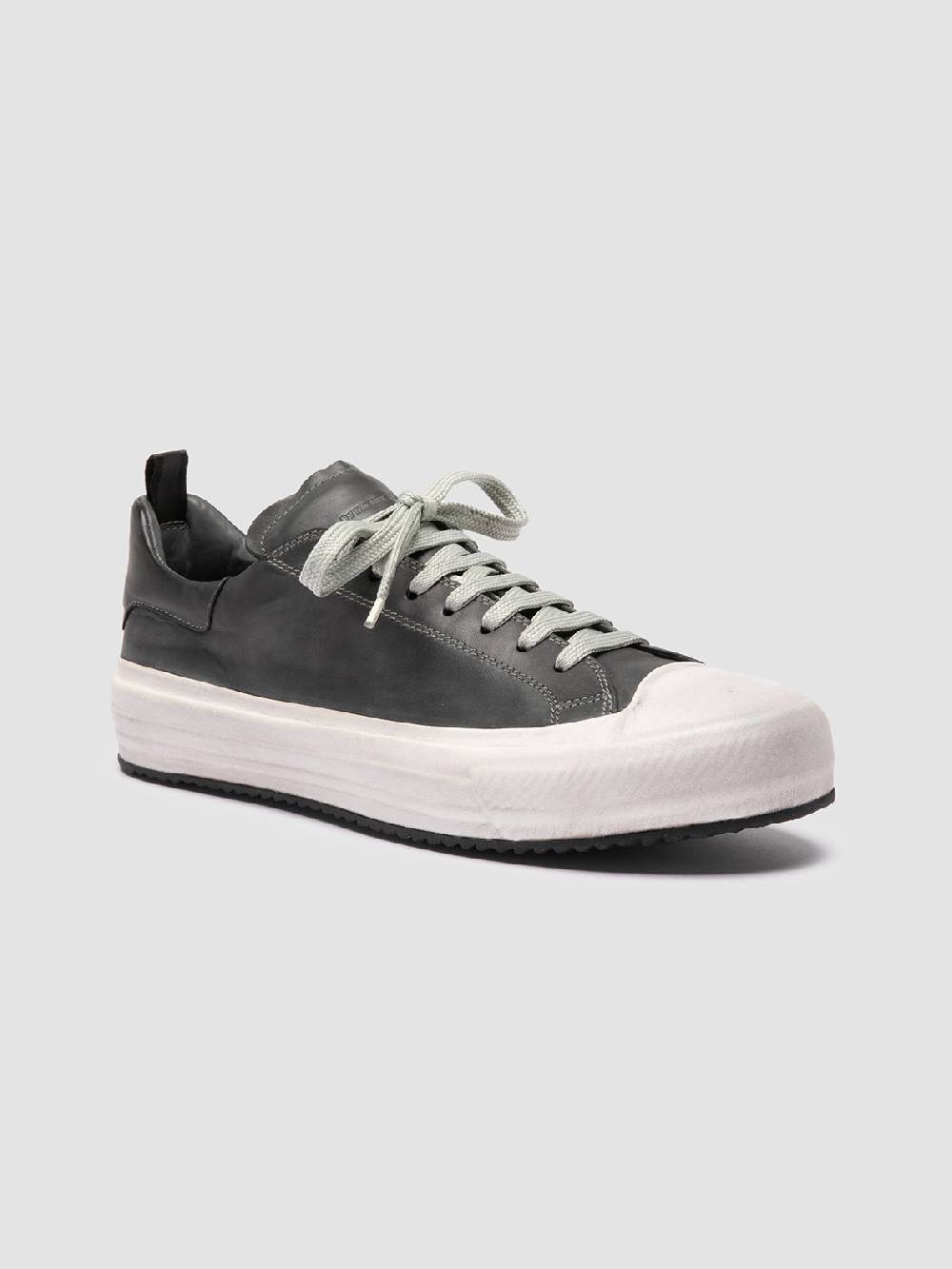 Officine Creative MES DD 001 Sneaker Basse in Pelle Grigia Nuovo