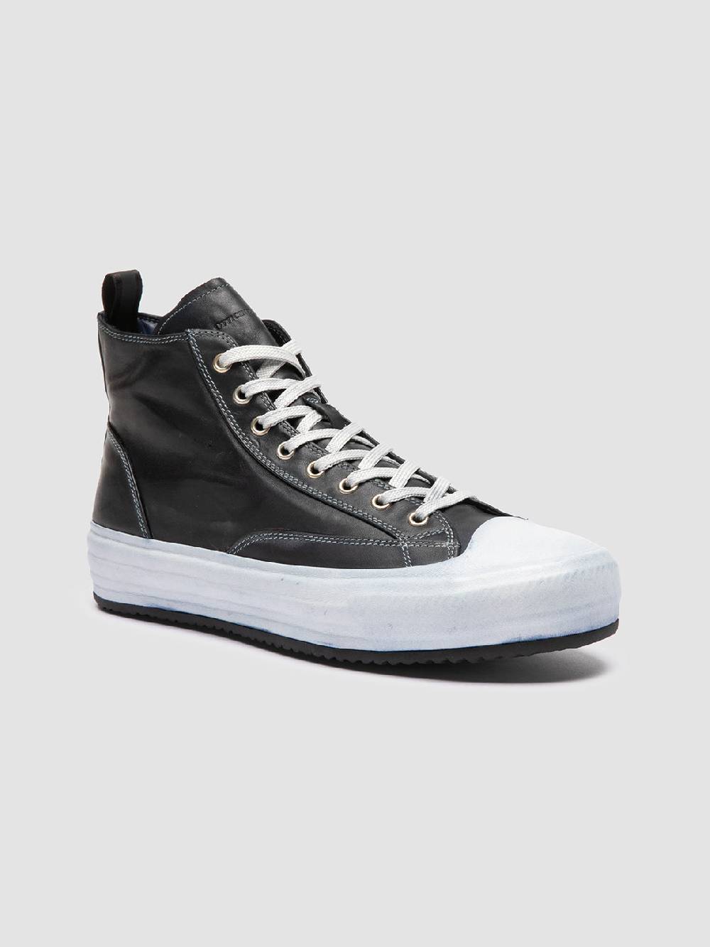 Officine Creative MES DD 002 Sneaker Alte in Pelle Blu Qualità