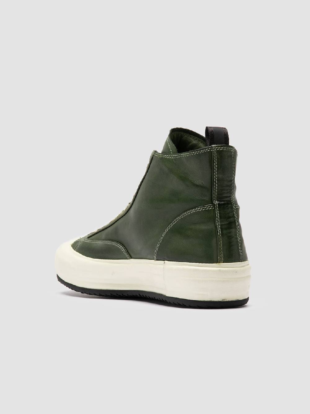 Officine Creative MES DD 002 Sneaker Alte in Pelle Verde Vendita