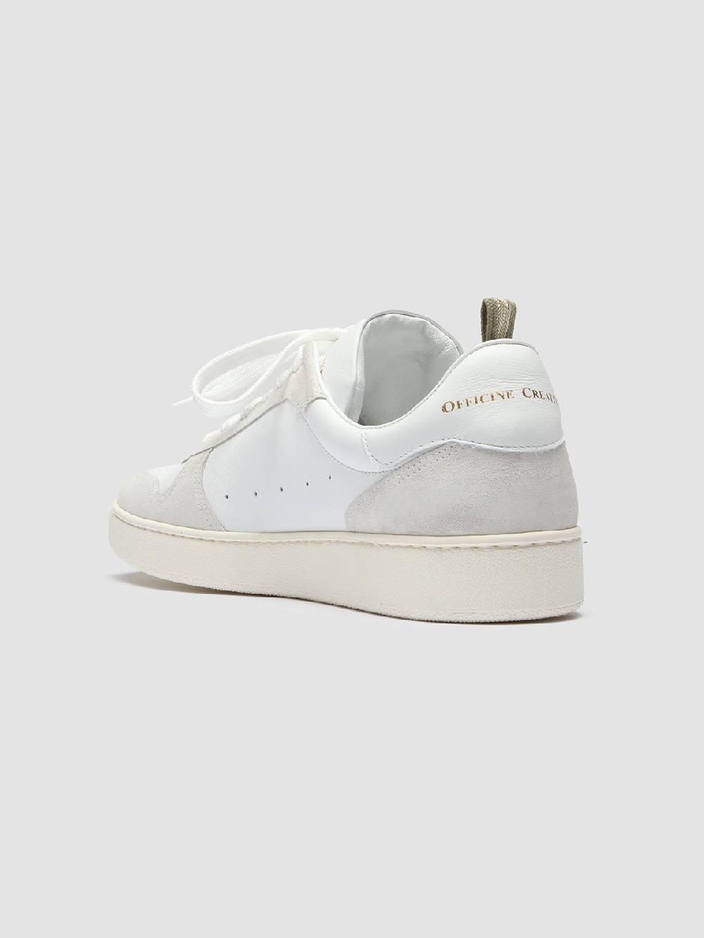 Officine Creative MOWER 008 Sneakers in Pelle Liscia e Scamosciata Bianca Acquista Ora