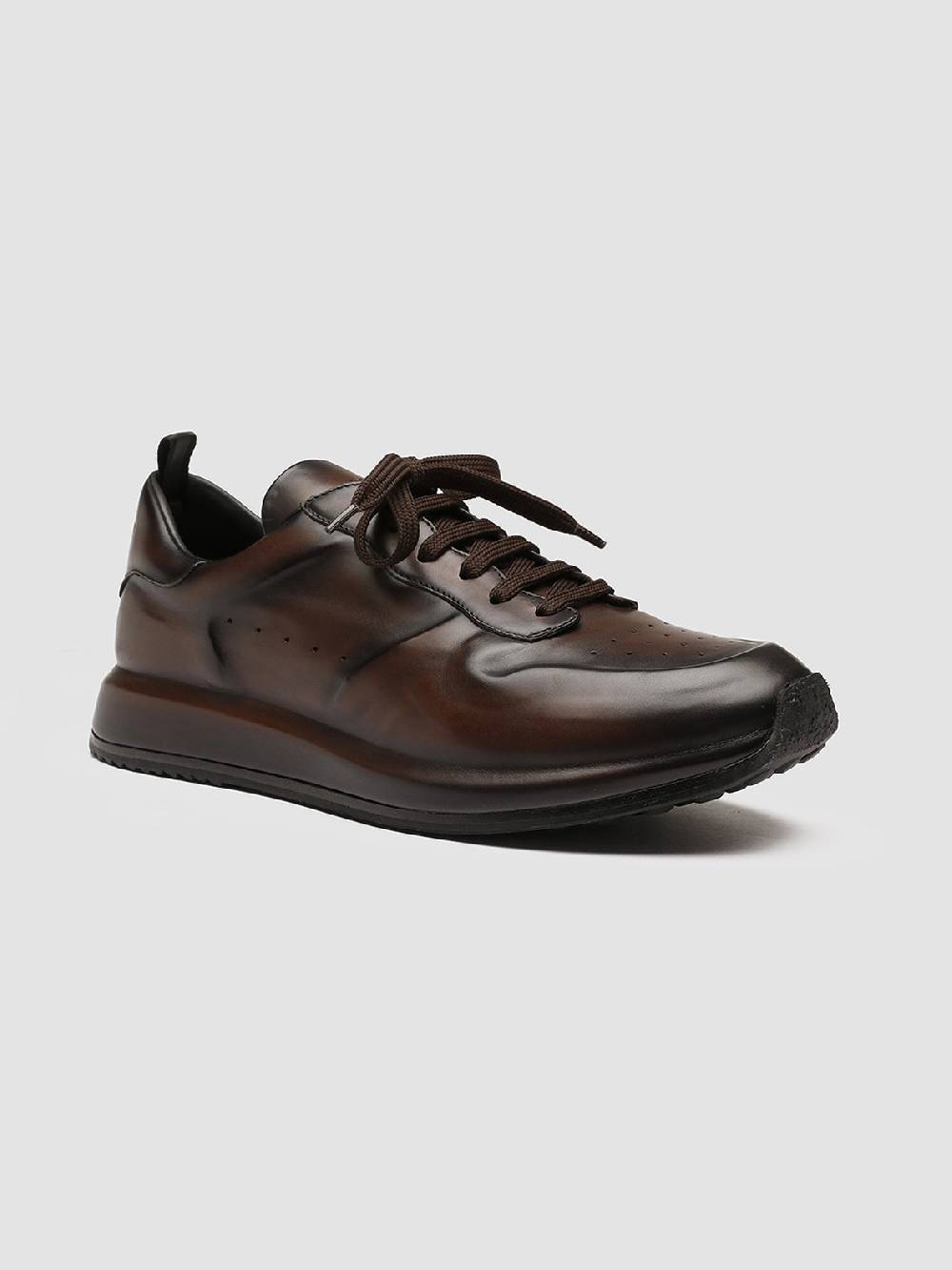 Officine Creative RACE LUX 003 Sneakers in Pelle aerografata Marrone Consegna Veloce