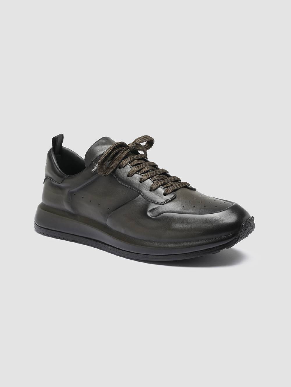 Officine Creative RACE LUX 003 Sneakers in Pelle aerografata Verde Promozione Limitata