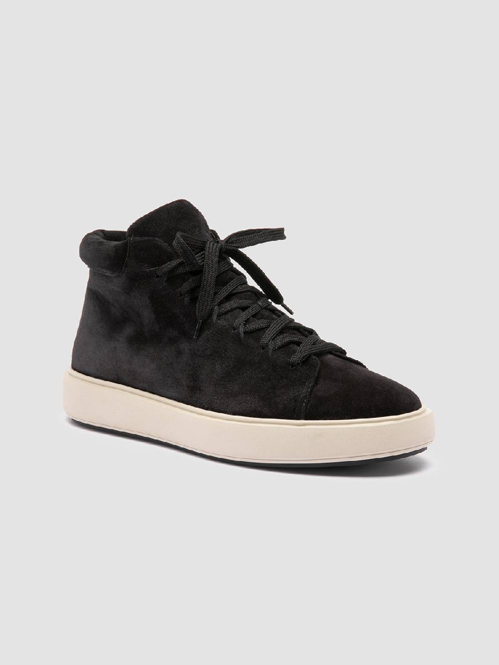 Officine Creative REMASTER 002 Sneaker Alte in Pelle Scamosciata Nera Presa