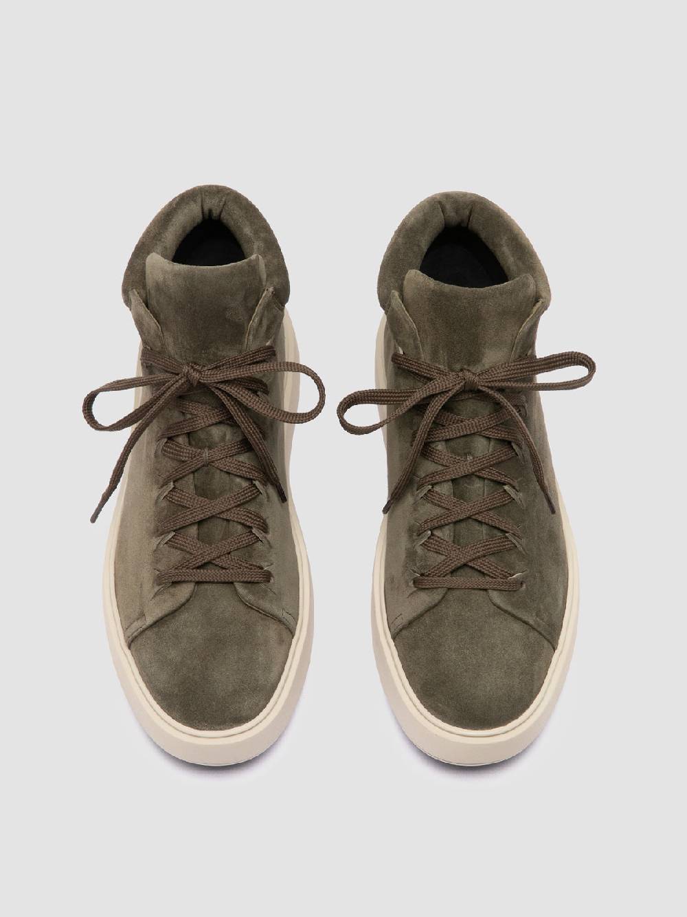 Officine Creative REMASTER 002 Sneaker Alte in Pelle Scamosciata Verde Sconto