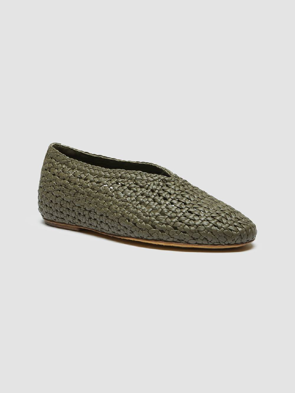 Officine Creative BESSIE 011 Mocassini in Pelle Verde Economico