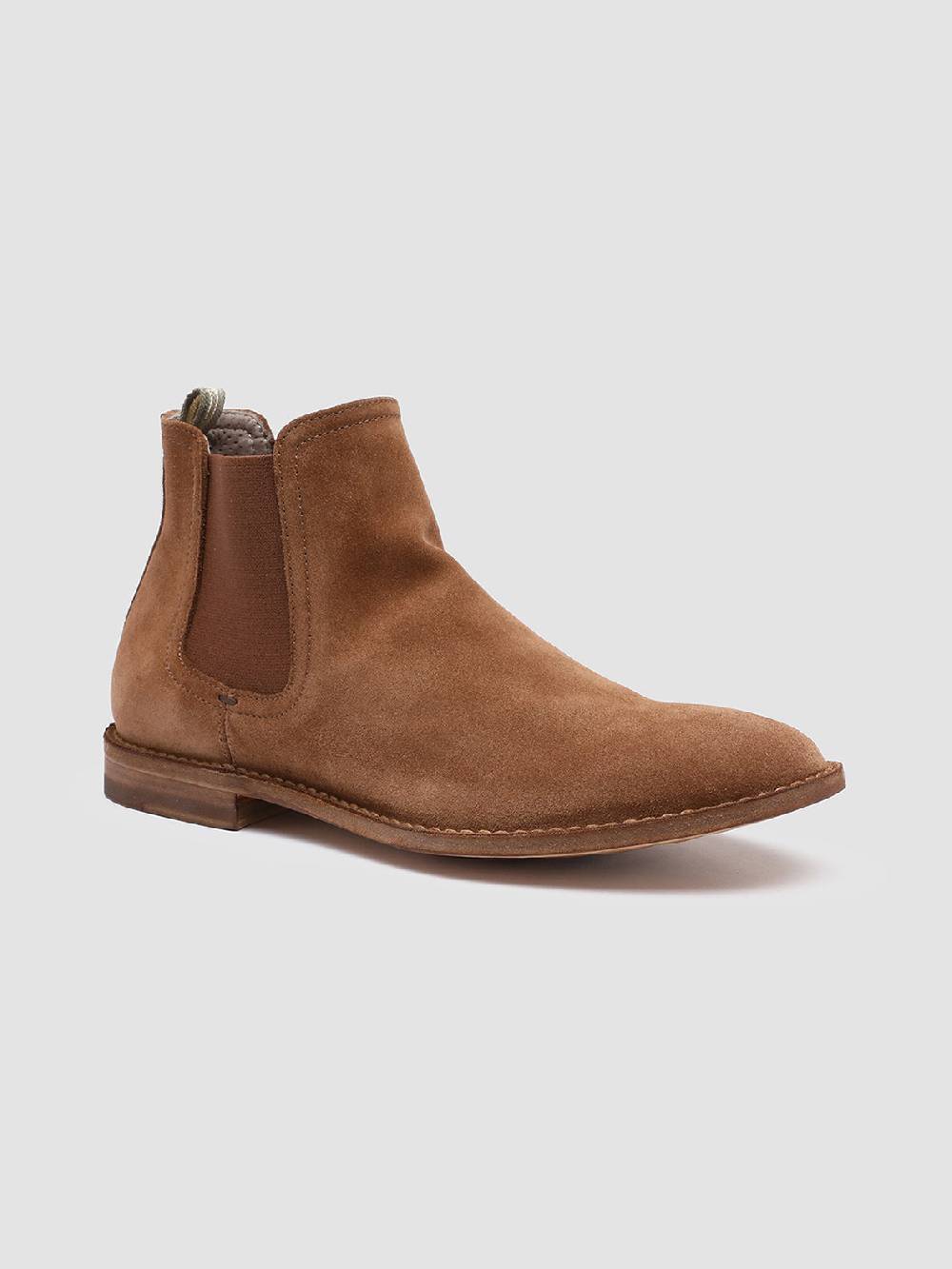 Officine Creative LINZI 001 Stivaletti Chelsea in Pelle Scamosciata Marrone Outlet