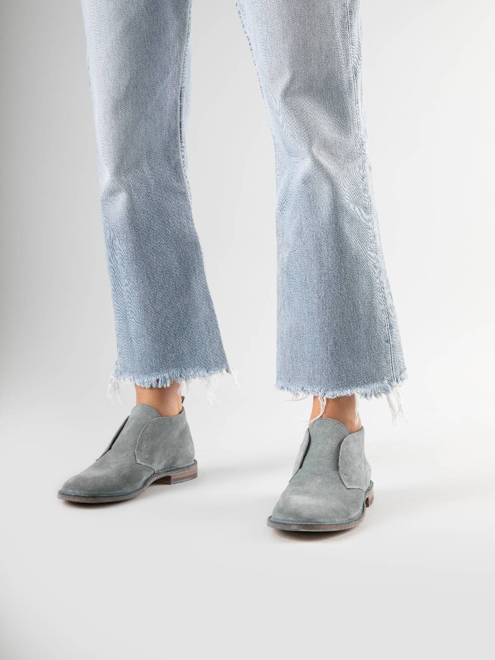 Officine Creative LINZI 008 Polacchine in Pelle Scamosciata Blu Offerte