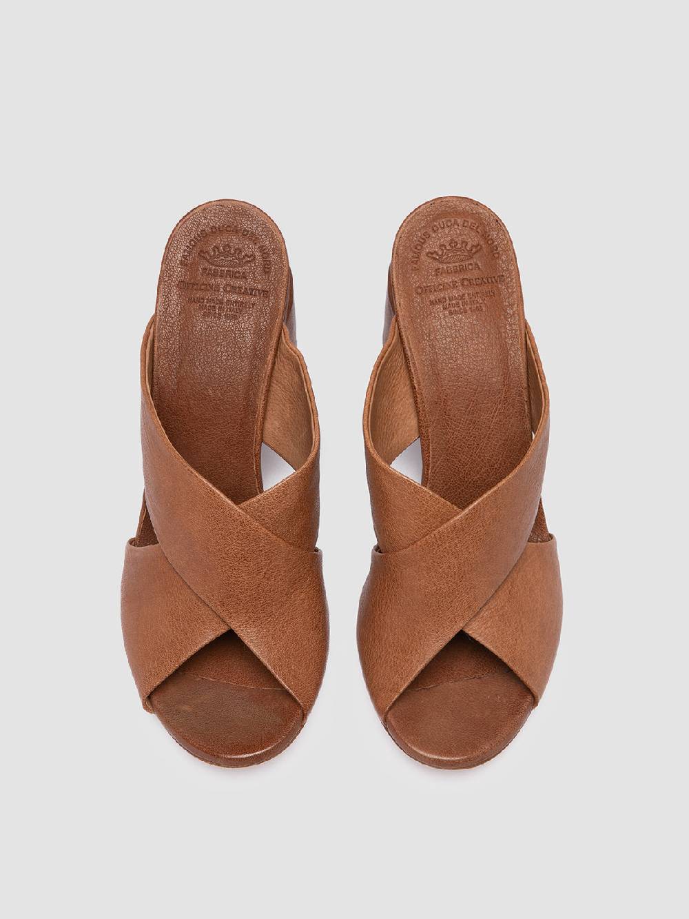 Officine Creative EMILIE 003 Sandali in Pelle Marrone Vendita Calda