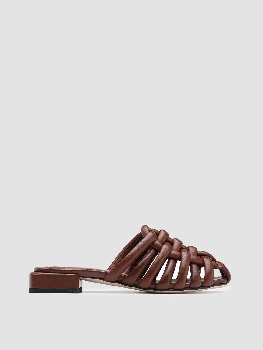 Officine Creative GILLIAN 006 Sandali in Pelle Marrone In Saldo