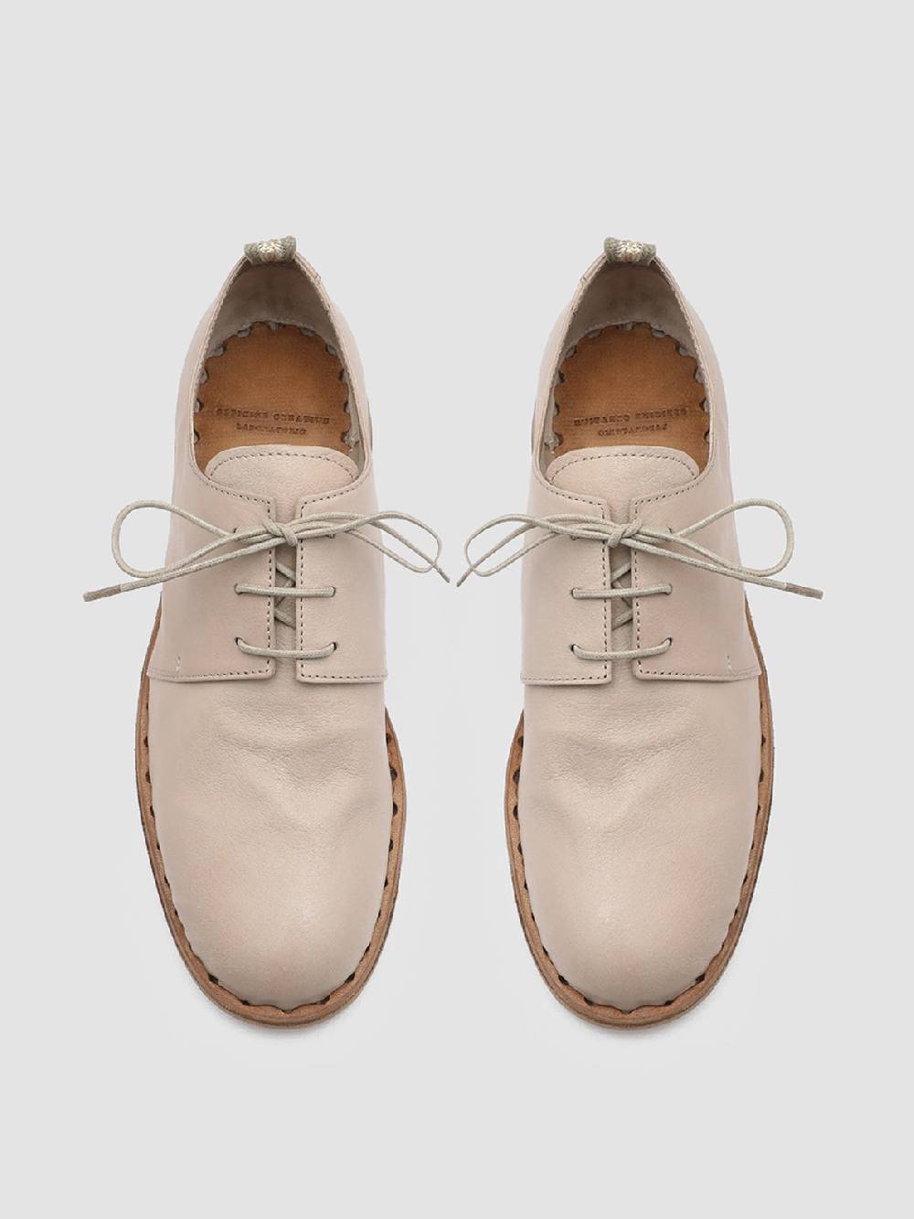 Officine Creative GRAPHITE 001 Derby in Pelle Avorio Nuova