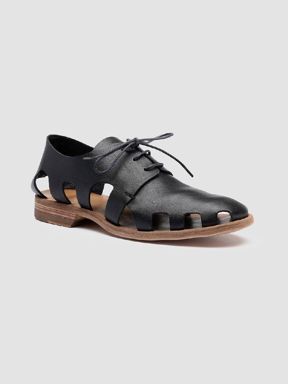 Officine Creative GRAPHITE 008 Derby in Pelle Nera Negozio online di fabbrica