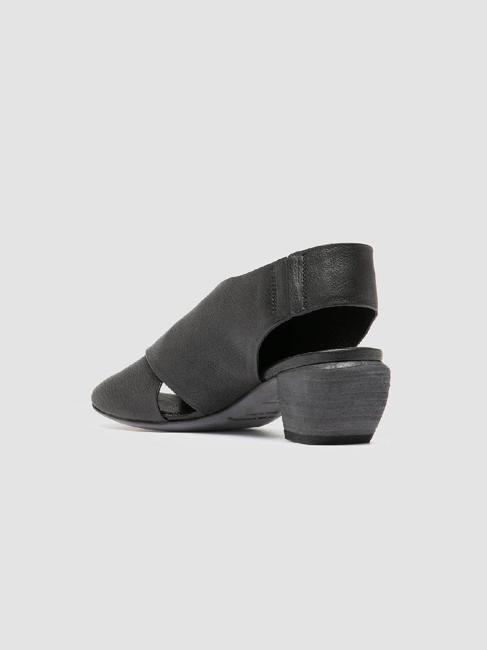 Officine Creative HELYETTE 024 Black Leather Slide Sandals Prezzo di fabbrica