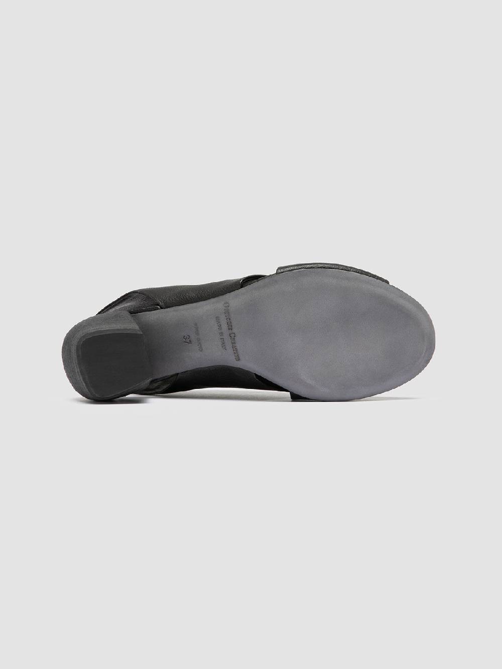 Officine Creative HELYETTE 024 Black Leather Slide Sandals Prezzo di fabbrica