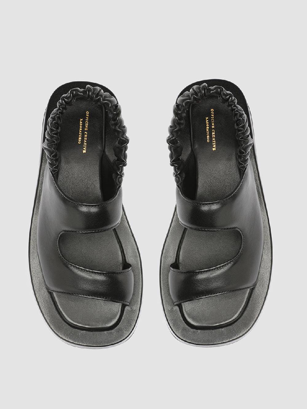 Officine Creative PATTY 005 Sandali in Pelle Nera Comprare a buon mercato