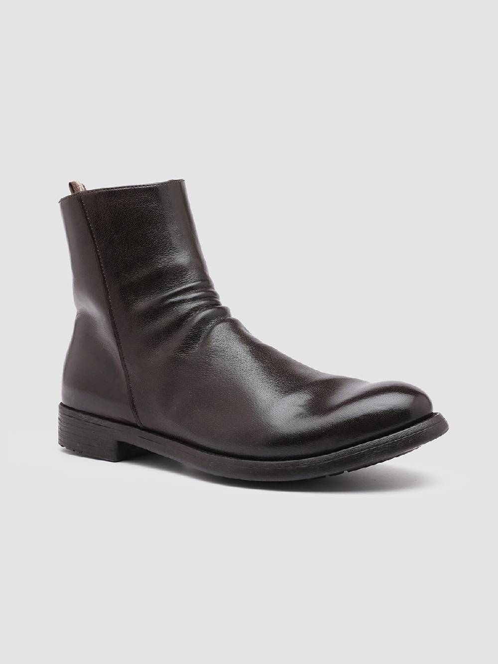 Officine Creative HIVE 010 Stivali Zip in Pelle Marrone Shopping online