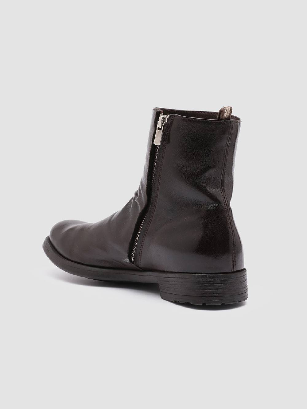 Officine Creative HIVE 010 Stivali Zip in Pelle Marrone Shopping online