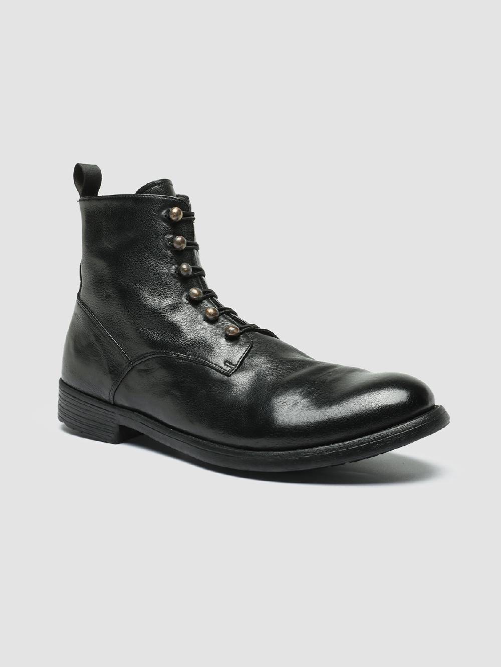 Officine Creative HIVE 051 Stivali Zip in Pelle Nera Offerta natalizia