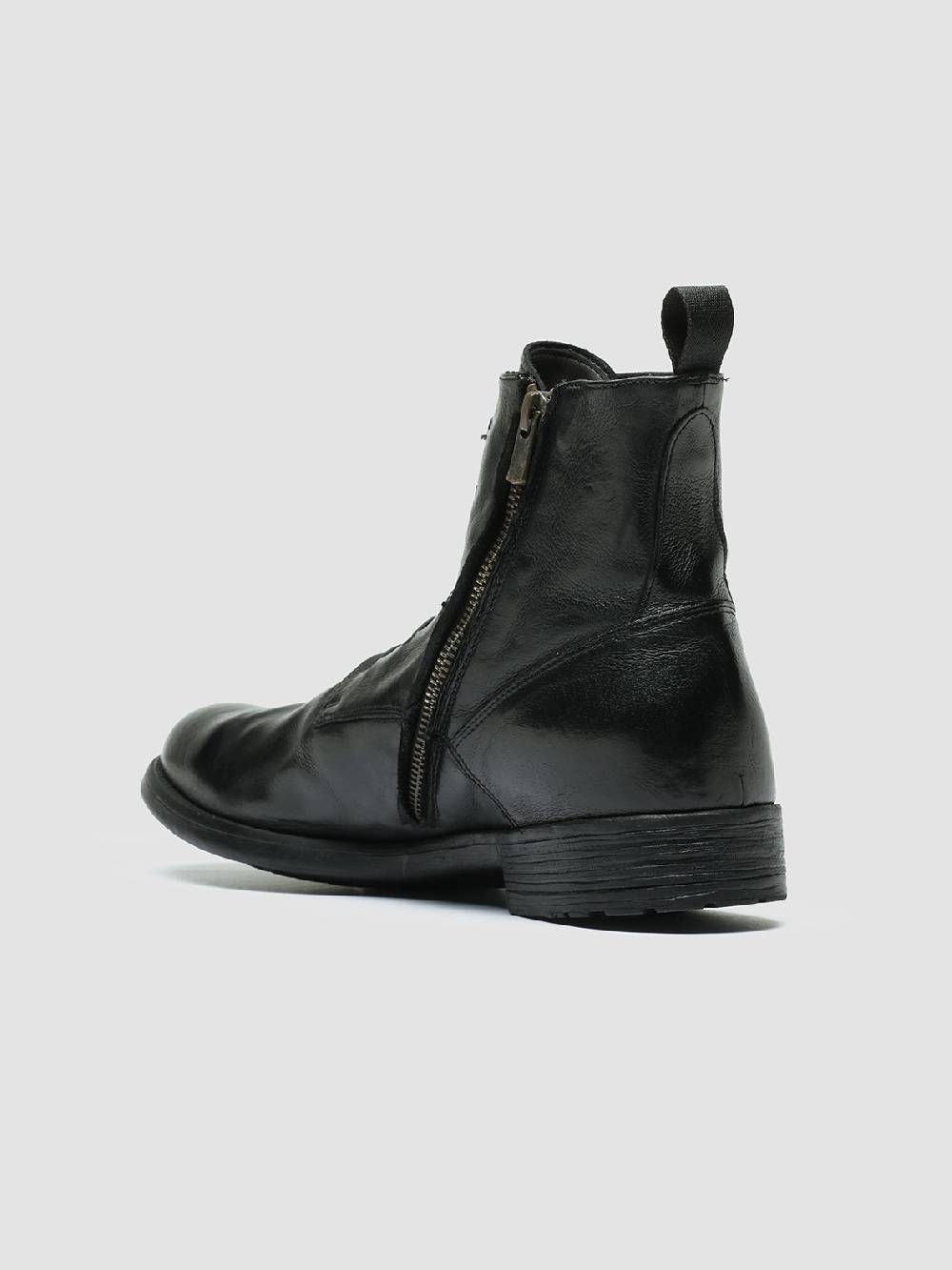 Officine Creative HIVE 051 Stivali Zip in Pelle Nera Offerta natalizia