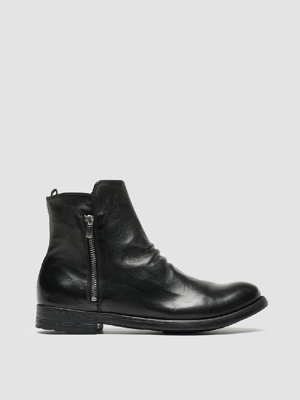 Officine Creative HIVE 054 Stivali Zip in Pelle Nera Offerta Giorno del Papà