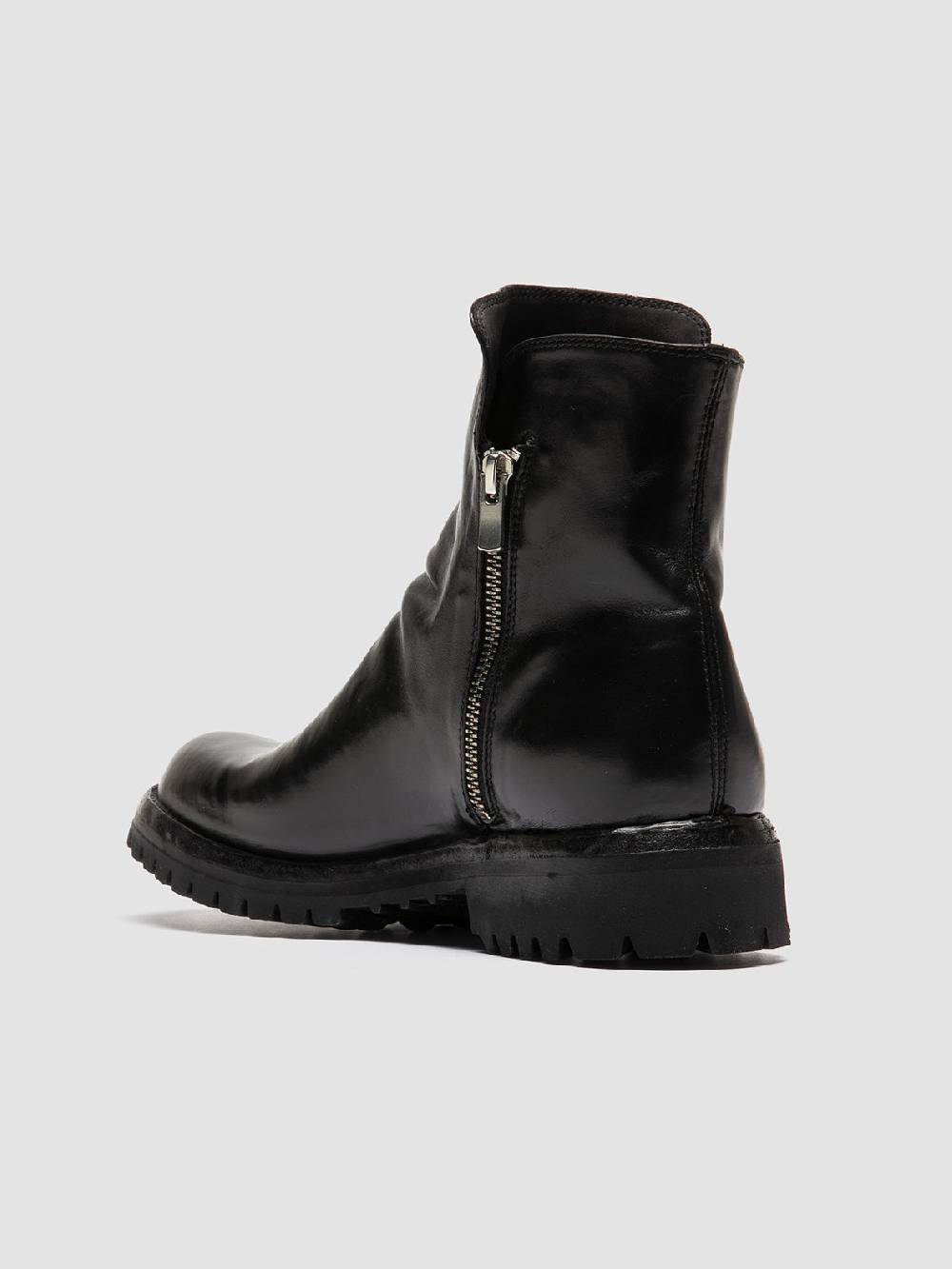 Officine Creative IKONIC 004 Stivali Zip in Pelle Nera Offerta Anniversario