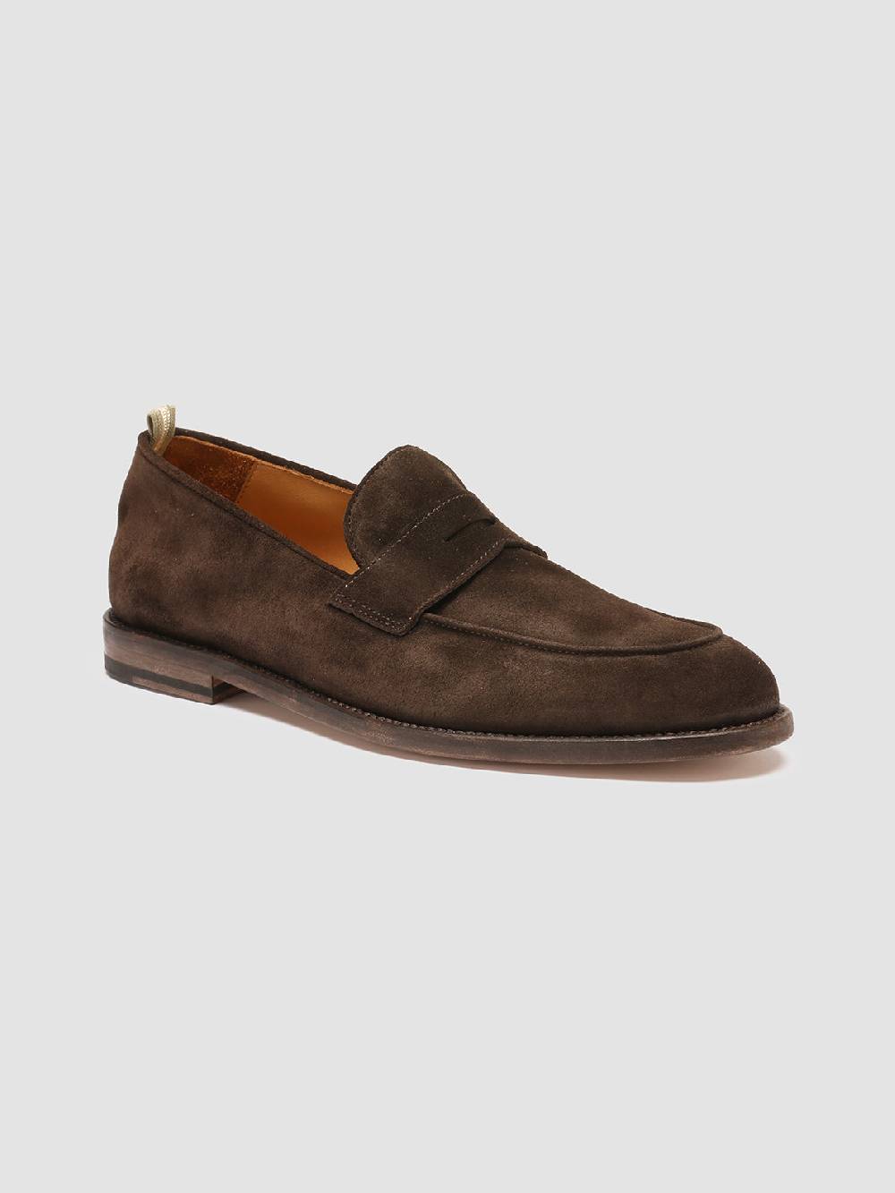 Officine Creative OPERA 001 Mocassini Penny Loafer in Pelle Scamosciata Marrone Vendita calda