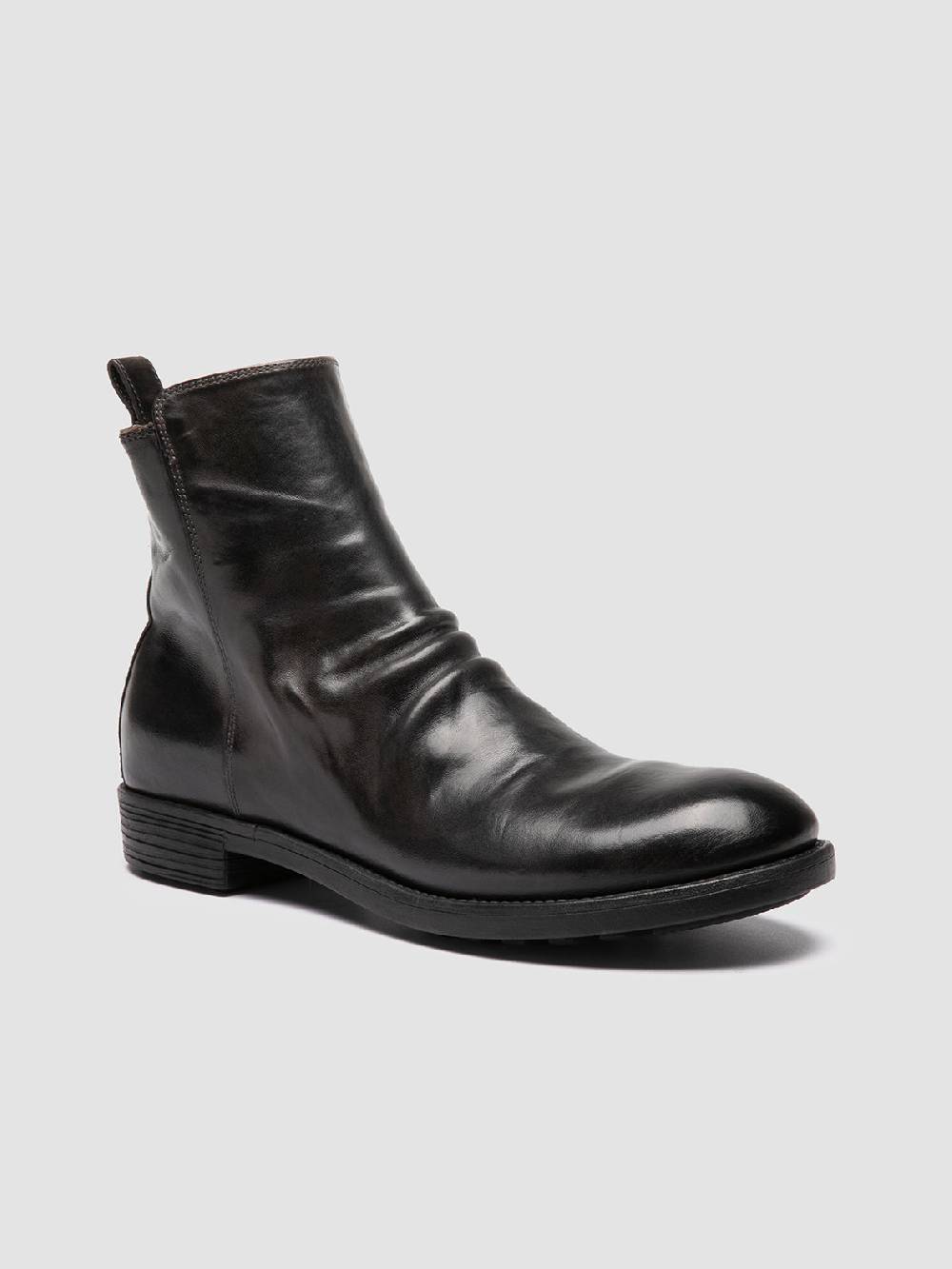 Officine Creative SARGEANT 005 Stivali con Zip in Pelle Grigia Nuovi prodotti