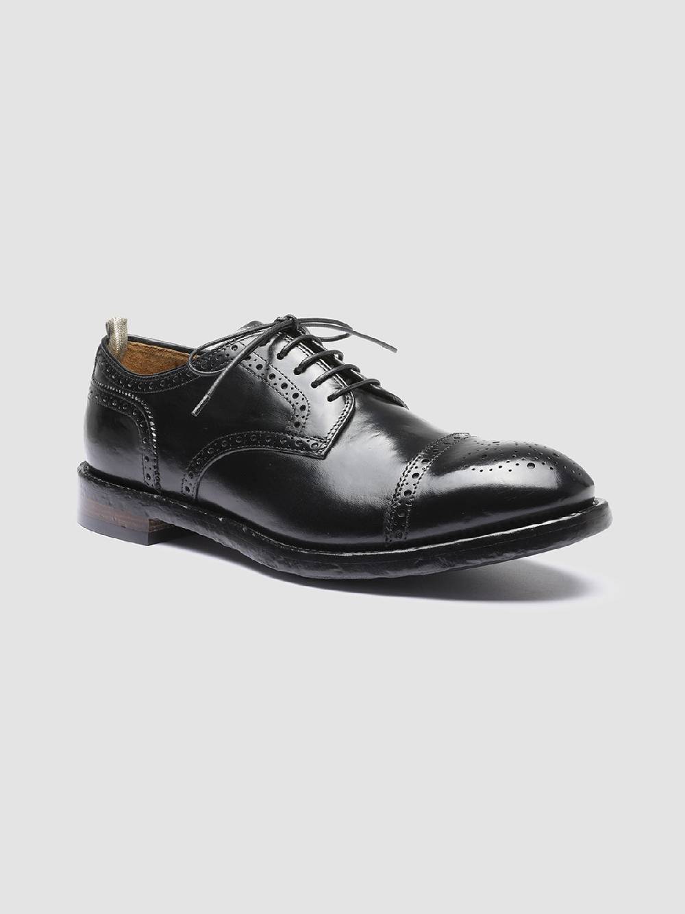 Officine Creative TEMPLE 003 Derby in Pelle Nera Offerte stagionali