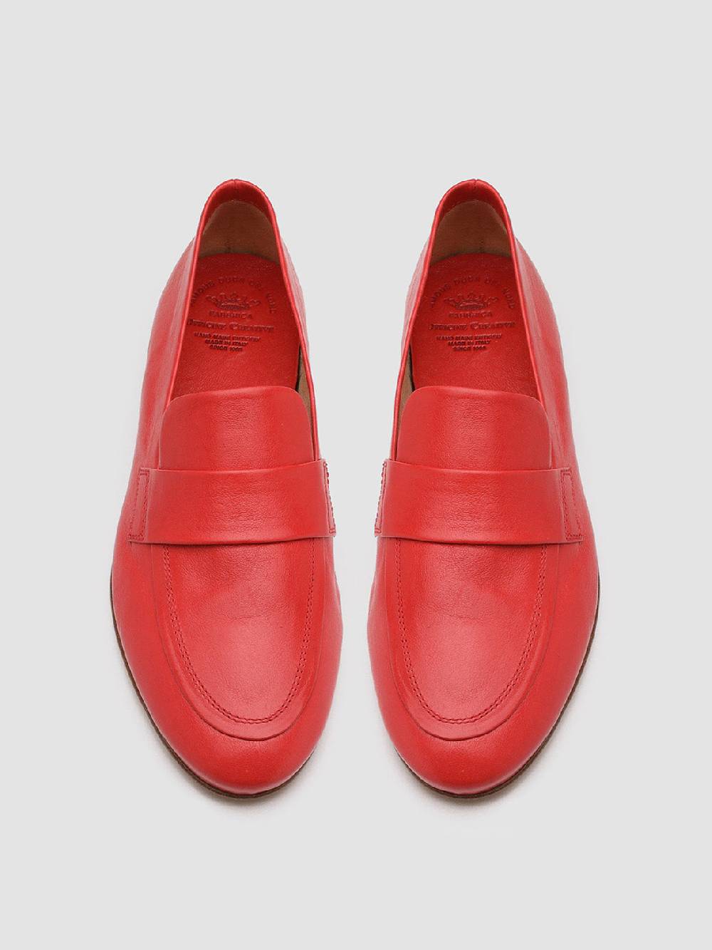 Officine Creative BESSIE 004 Mocassini in Pelle Rossa Liquidazione