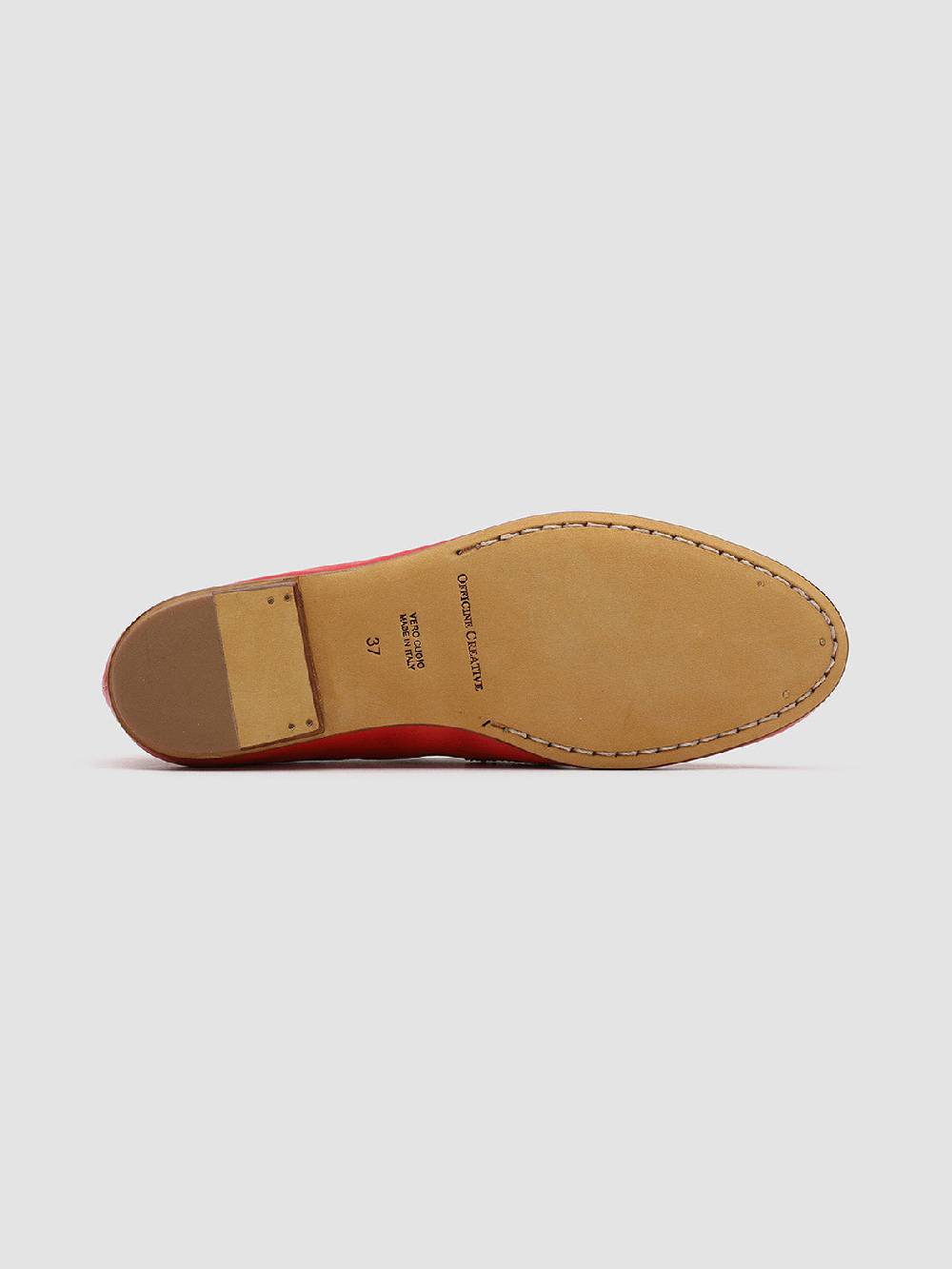 Officine Creative BESSIE 004 Mocassini in Pelle Rossa Liquidazione
