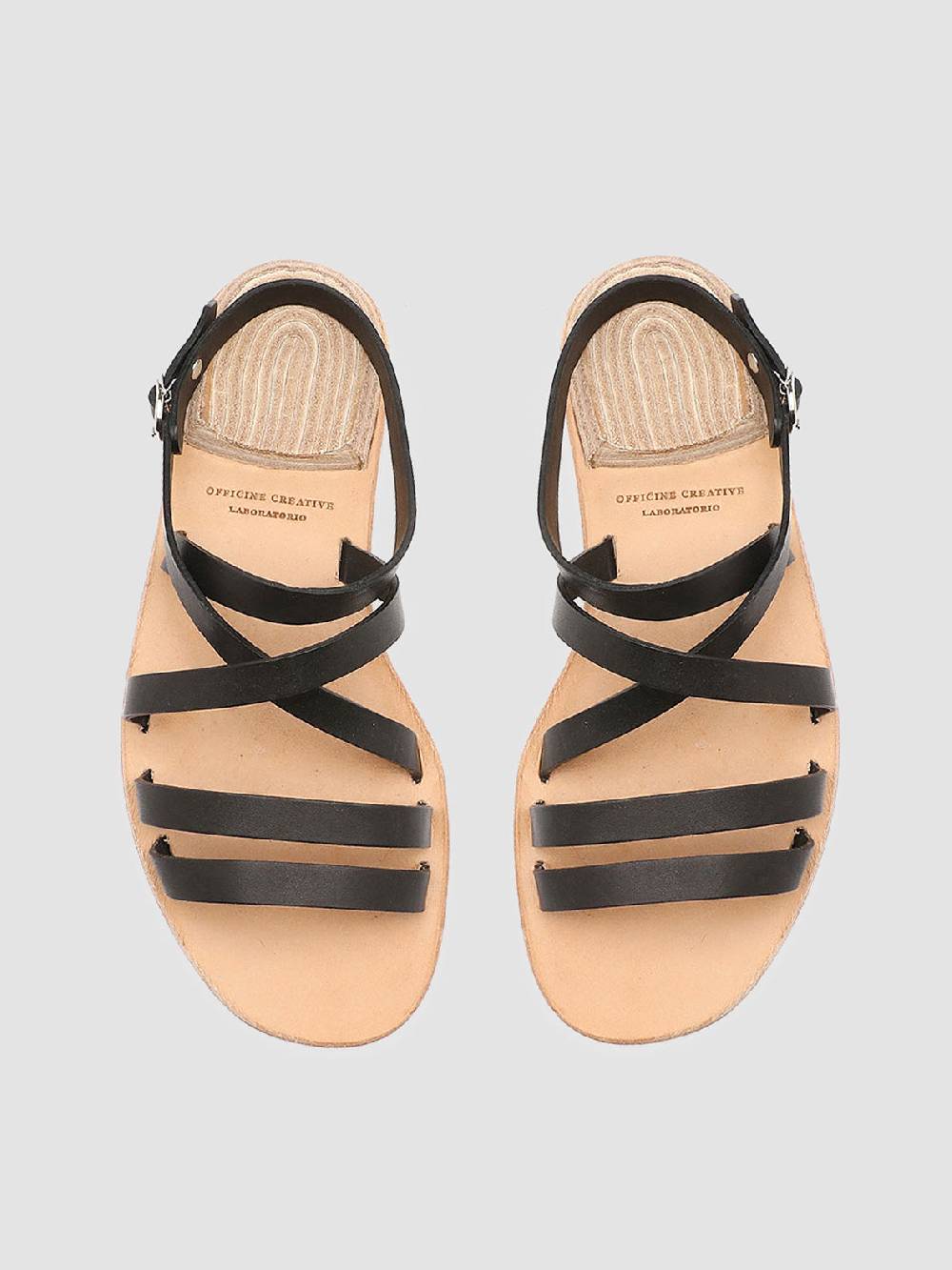 Officine Creative CONTRAIRE 004 Sandali in Nappa Nera Enormi risparmi