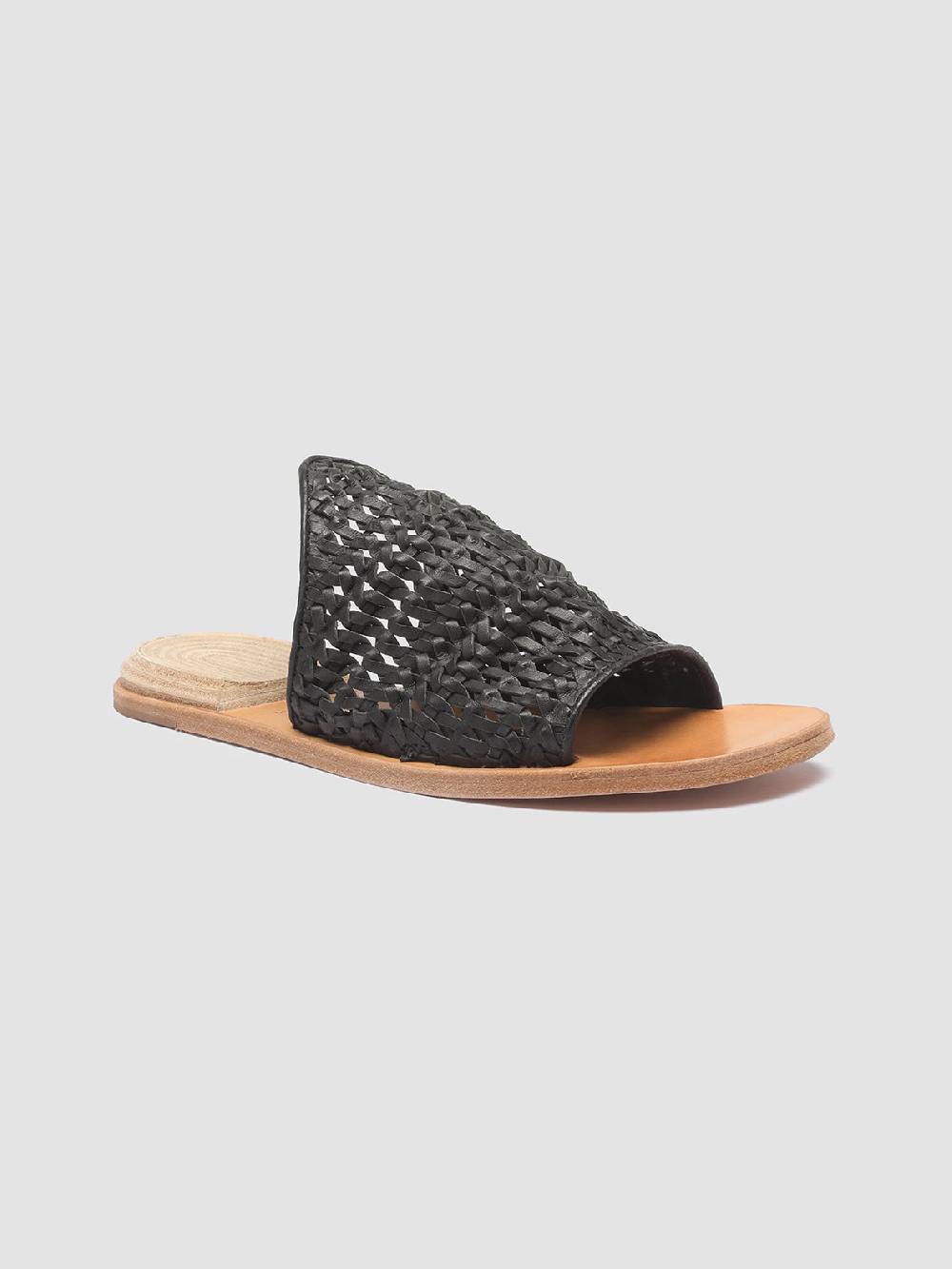 Officine Creative CONTRAIRE 008 Sandali in Pelle Nera Prezzo basso