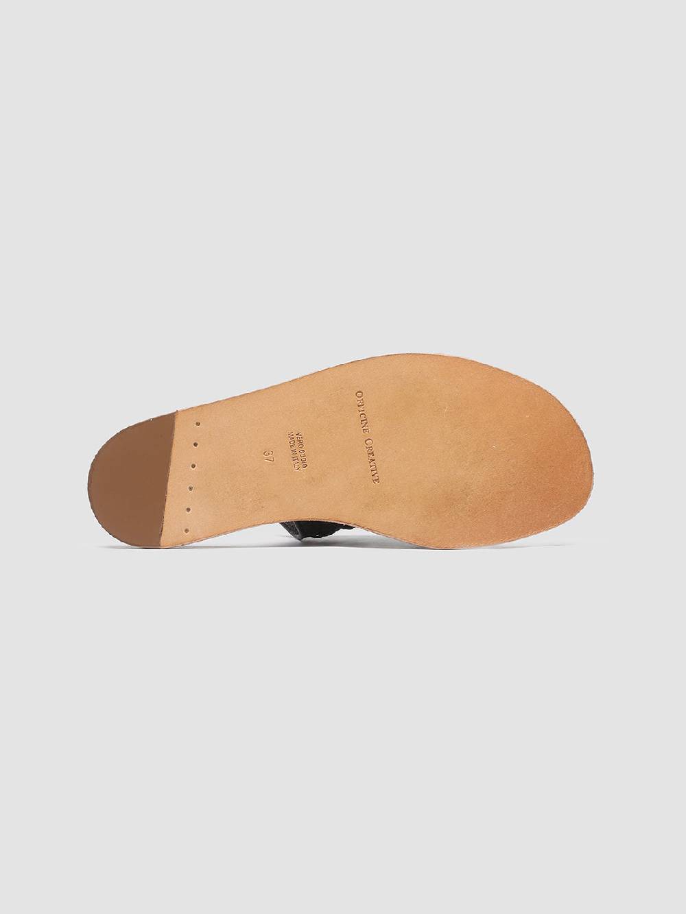 Officine Creative CONTRAIRE 008 Sandali in Pelle Nera Prezzo basso