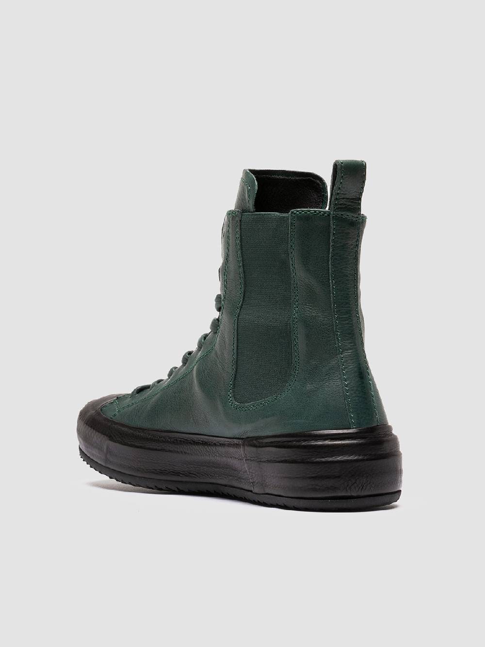 Officine Creative MES 103 Sneaker Alte in Pelle Verde Offerta speciale della fabbrica