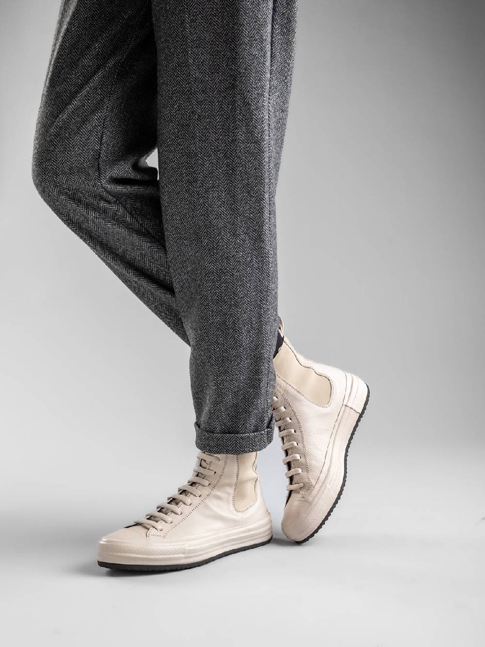 Officine Creative MES 103 Sneaker Alte in Pelle Verde Offerta speciale della fabbrica