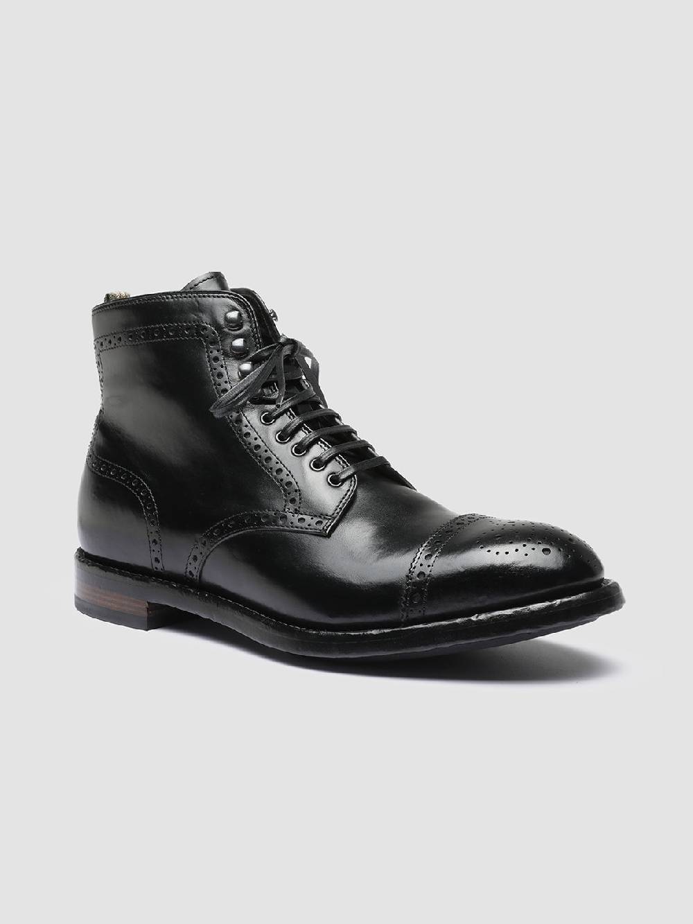 Officine Creative TEMPLE 004 Stivaletti in Pelle Nera Discount Store per i nuovi prodotti