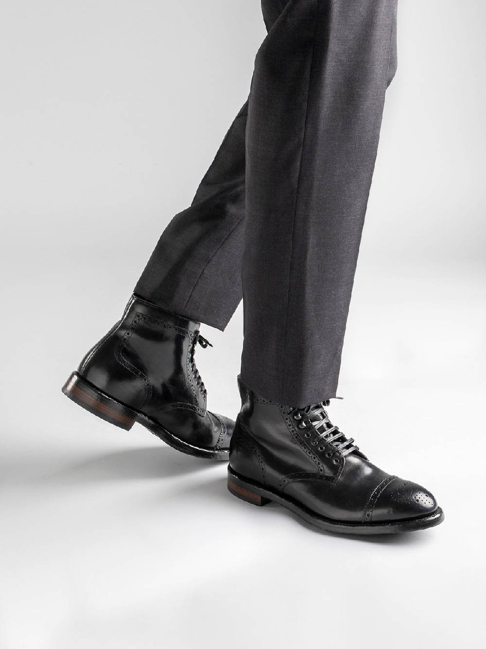 Officine Creative TEMPLE 004 Stivaletti in Pelle Nera Discount Store per i nuovi prodotti