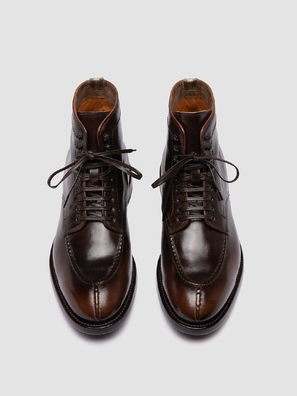 Officine Creative TEMPLE 006 Stivali Stringati in Pelle Marrone 50% di sconto con spedizione gratuita